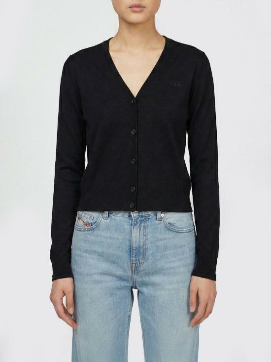 25FW 디젤 컷아웃 로고 엠 알리마 울 가디건 A174990DCCH9XX BLACK DOM - Diesel