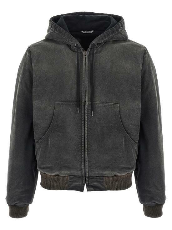 25FW 오라리 후드 티셔츠 A25AB02CD FADED BLACK DOM - Auralee
