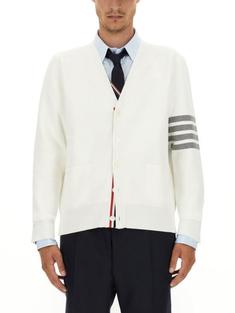 26SS 톰브라운 코튼 밀라노 스티치 4바 V넥 가디건 MKC171A00219100 WHITE DOM 썸네일 3