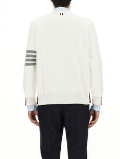 26SS 톰브라운 코튼 밀라노 스티치 4바 V넥 가디건 MKC171A00219100 WHITE DOM 썸네일 5