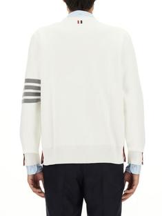 26SS 톰브라운 코튼 밀라노 스티치 4바 V넥 가디건 MKC171A00219100 WHITE DOM 썸네일 4
