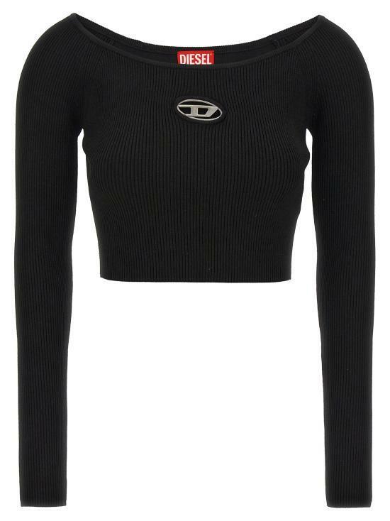 25FW 디젤 M 베라 립 니트 롱슬리브 오프 더 숄더 탑 A141890DLAX9XX BLACK DOM - Diesel