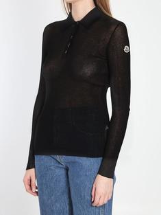 25SS 몽클레어 니트 폴로 셔츠 9A00005M1732999 BLACK DOM 썸네일 2