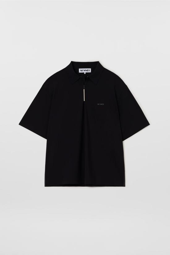 25SS 써네이 폴로 티셔츠 RTWXTOP007NYL072001 BLACK DOM - Sunnei