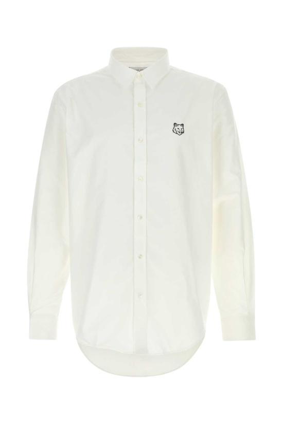 25SS 메종키츠네 컨투어 폭스헤드 스케이트 셔츠 MM00405WC5012P100 WHITE DOM - Maison Kitsune