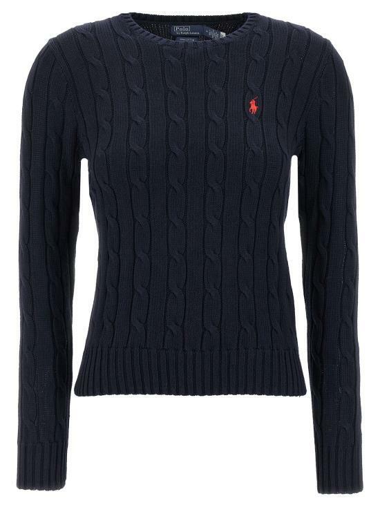 25FW 폴로 랄프로렌 포니 로고 피마코튼 케이블 니트 스웨터 211971869008 BLUE DOM - Polo Ralph Lauren