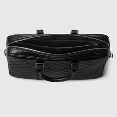 26SS 구찌 GG 엠블럼 라지 브리프케이스 850222AAFOM1053 BLACK DOM 썸네일 3