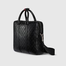 26SS 구찌 GG 엠블럼 라지 브리프케이스 850222AAFOM1053 BLACK DOM 썸네일 4