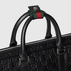 26SS 구찌 GG 엠블럼 라지 브리프케이스 850222AAFOM1053 BLACK DOM 썸네일 2