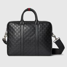 26SS 구찌 GG 엠블럼 라지 브리프케이스 850222AAFOM1053 BLACK DOM 썸네일 1