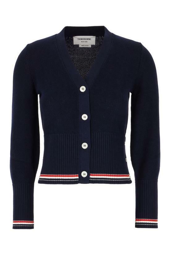 25SS 톰브라운 RWB 클래식 가디건 FKC641AY3030415 NAVY DOM - Thom Browne