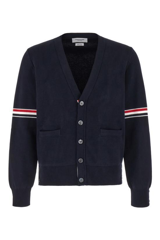 26SS 톰브라운 코튼 밀라노 스티치 브이넥 가디건 MKC310AY3007415 NAVY DOM - Thom Browne