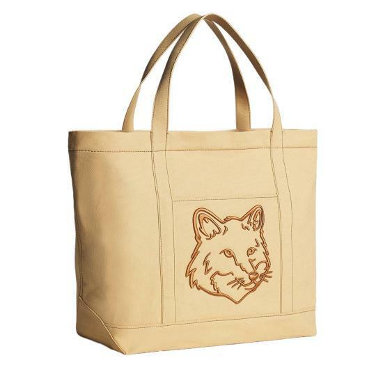 메종키츠네 라지 폭스 헤드 토트백 LW05104WW01070102 CORK DOM - Maison Kitsune