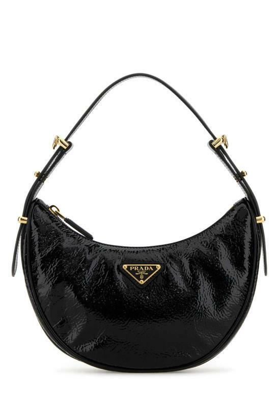 프라다 아르케 나플락 페이턴트 레더 숄더백 1BC1942DNTF0002 BLACK DOM - Prada