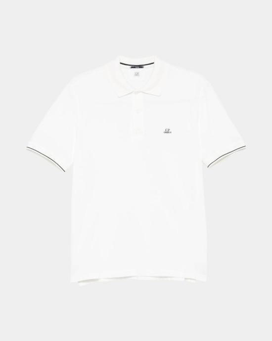 25SS 씨피 컴퍼니 폴로 티셔츠 18CMPL130A006263G103 GAUZE WHITE DOM - CP company