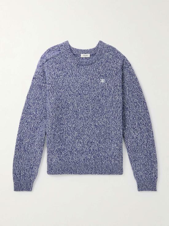 26SS 셀린느 트리옹프 크루넥 스웨터 2AC85048T07BH BLUE WHITE DOM - Celine