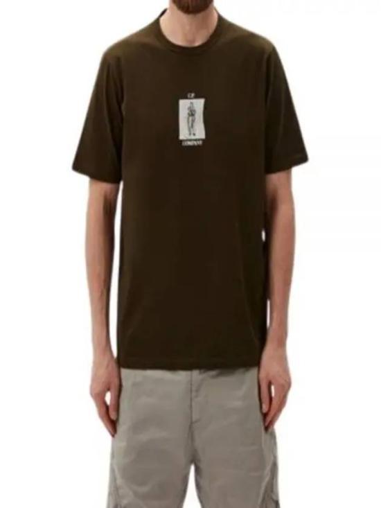 씨피 컴퍼니 반팔 티셔츠 16CMTS163A006203W683 IVY GREEN DOM - CP company