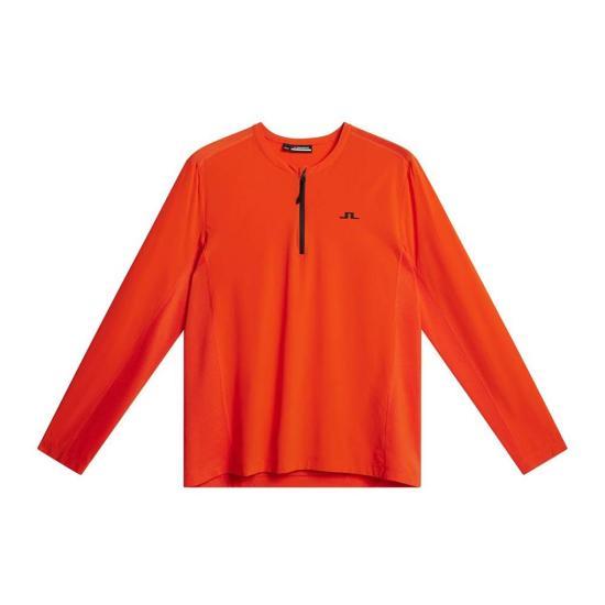 제이린드버그 긴팔 티셔츠 AMJT08957G016 TANGERINE TANGO DOM - J.Lindeberg