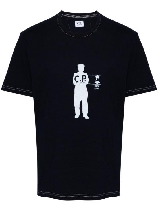 씨피 컴퍼니 반팔 티셔츠 16CMTS171A110056WD08 DENIM NORMAL WASHED DOM - CP company