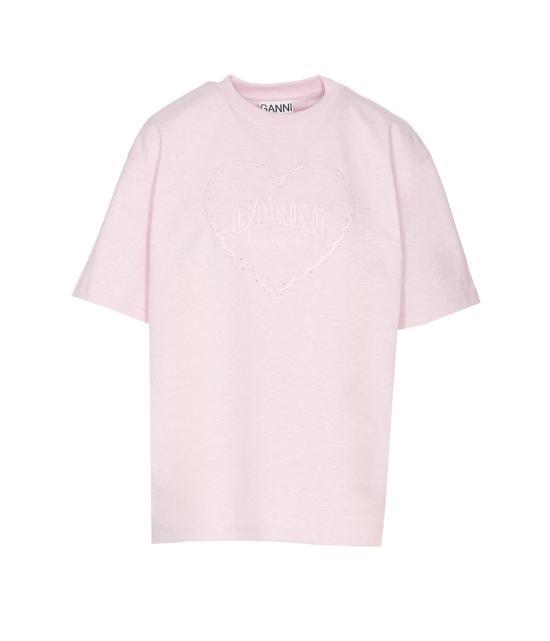 25SS 가니 반팔 티셔츠 T4090868 CHALK PINK DOM - Ganni