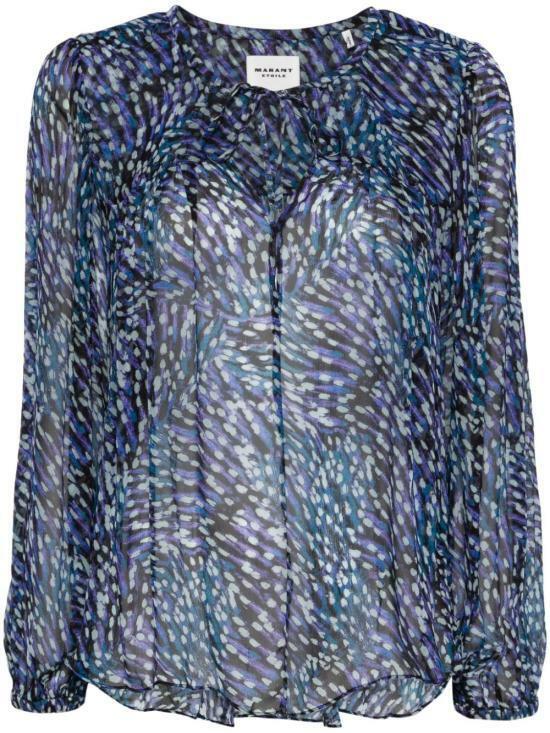 이자벨마랑 블라우스 HT0129FAB1J11E30MI MIDNIGHT DOM - Isabel Marant