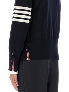 26SS 톰브라운 메리노 헥터 사선 크루넥 풀오버 MKA486AY1002415 NAVY DOM 썸네일 4