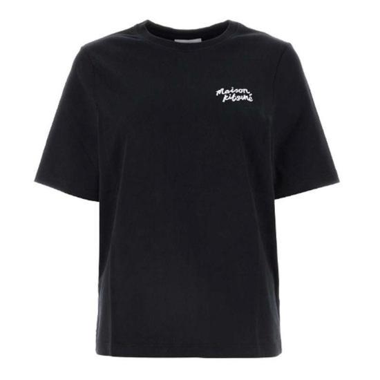 메종키츠네 핸드라이팅 컴포트 티셔츠 MW00126KJ0119O197 BLACK DOM - Maison Kitsune