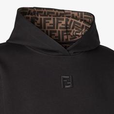26SS 펜디 FF 엠브로이드 롱 슬리브 후드 티셔츠 FY1143ATL9F0QA1 BLACK DOM 썸네일 3
