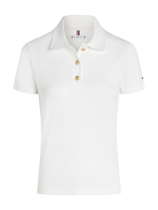 25FW 타미힐피거 폴로 티셔츠 WW45768YA8 IVORYSILK DOM - Tommy Hilfiger