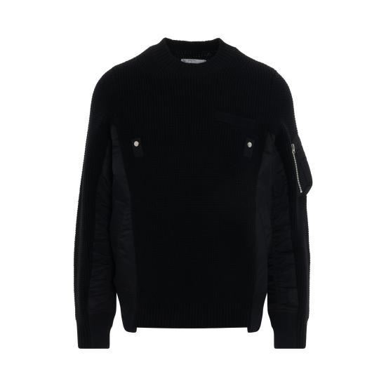 사카이 스웨터 23SCM083001 BLACK DOM - Sacai