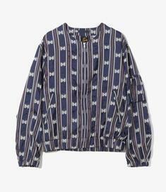 25SS 니들스 라인 크루 자켓 파피용 스트라이프 자카드 QV105 NAVY DOM 썸네일 1