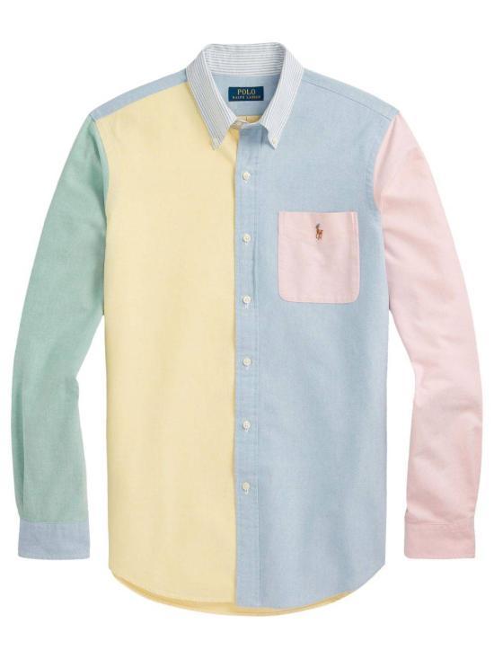 25SS 폴로 랄프로렌 컬러 블록 옥스포드 셔츠 710928919001 FUNSHIRT DOM - Polo Ralph Lauren
