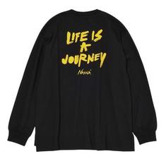 난가 긴팔 티셔츠 ECOHYBRIDLIFEISAJOURNEYLSTEE BLACK DOM 썸네일 2