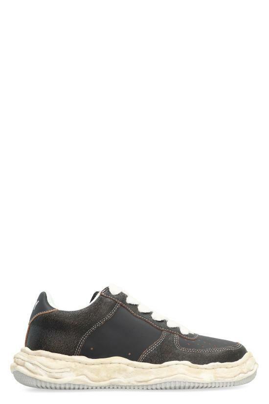 메종 미하라 야스히로 웨인 OG 솔 크랙킹 레더 로우탑 A12FW715BLACK DOM - Mihara Yasuhiro