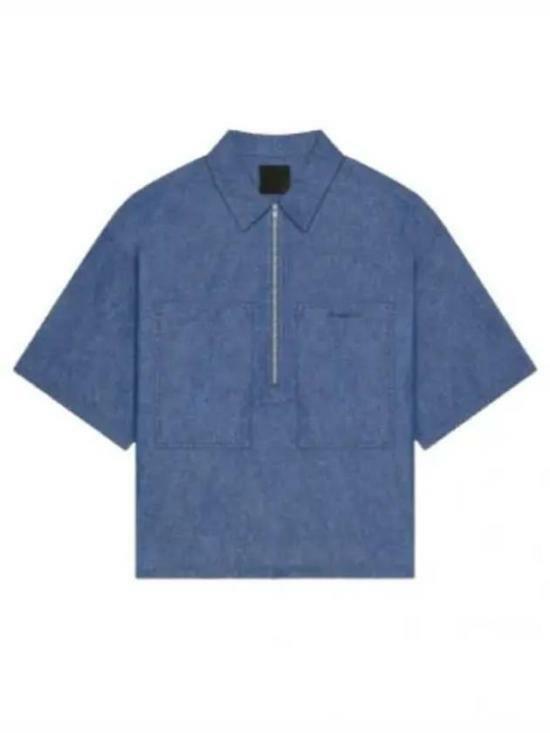 지방시 반팔 셔츠 BM610H5YAP452 BLUE DOM - Givenchy