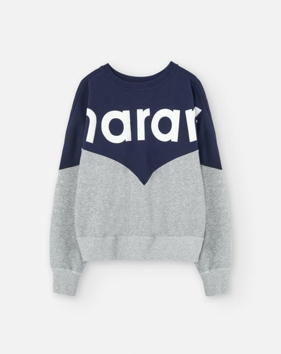 이자벨마랑 긴팔 티셔츠 SW0006FAA1M08ENYGY NAVY GREY DOM - Isabel Marant