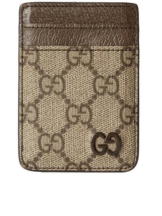구찌 명함지갑 817197FACQC9773 BEIGE DARK BROWN DOM - Gucci