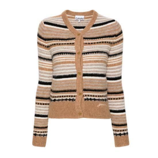 가니 스트라이프 소프트 울 가디건 K2235177 TIGERS EYE DOM - Ganni