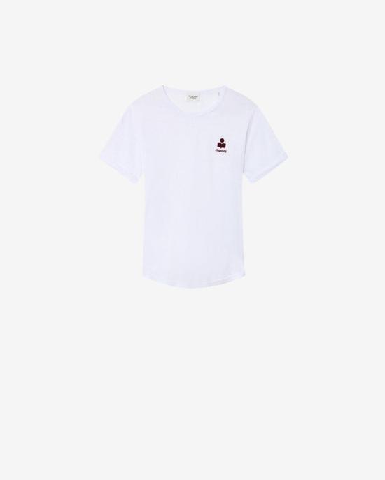 26SS 이자벨마랑 반팔 티셔츠 TS0315FAA1N09EWHBY WHITE BURGUNDY DOM - Isabel Marant