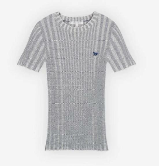 메종키츠네 반팔 티셔츠 MW00811KT1104P476 INK BLUE DOM - Maison Kitsune