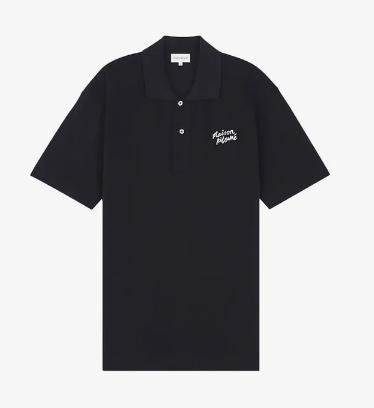 메종키츠네 폴로 티셔츠 MM00201KJ7010O197 BLACK WHITE DOM - Maison Kitsune