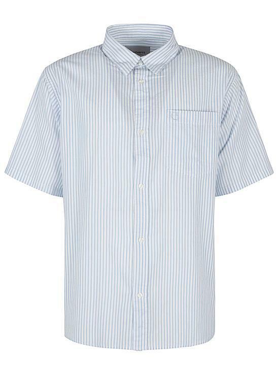 25SS 칼하트 WIP 반팔 셔츠 I0345322SSXX PHELPS STRIPE BLUEBIRD DOM - Carhartt
