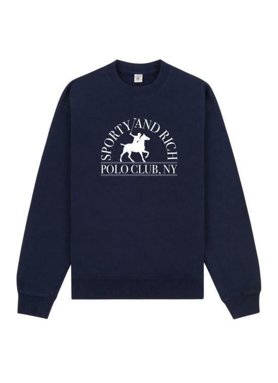 25SS 스포티앤리치 긴팔 티셔츠 ST071612252BL1063902 DARK NAVY DOM - Sporty & Rich