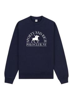 25SS 스포티앤리치 긴팔 티셔츠 ST071612252BL1063902 DARK NAVY DOM 썸네일 1