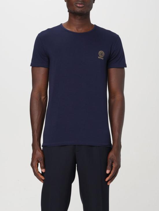 베르사체 반팔 티셔츠 AUU010051A10011A1384 BLUE DOM - Versace