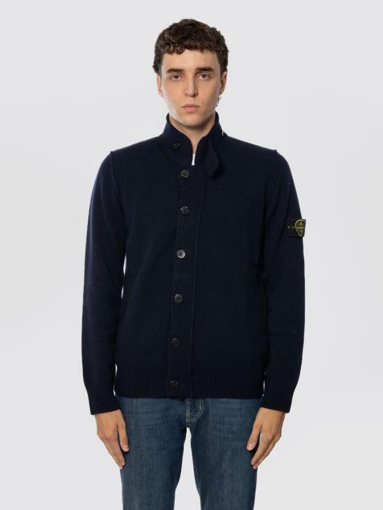 25FW 스톤 아일랜드 램스울 버튼 업 점퍼 K2S155100047S00A3V0020 NAVY DOM - Stone Island