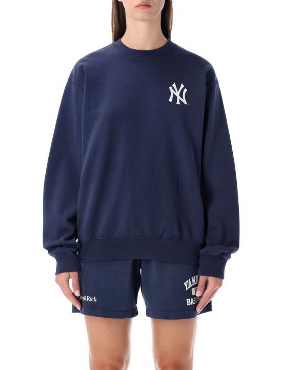 25SS 스포티앤리치 양키스 세리프 크루넥 스웨트 셔츠 ST071623631BL1063902 NAVY WHITE DOM - Sporty & Rich