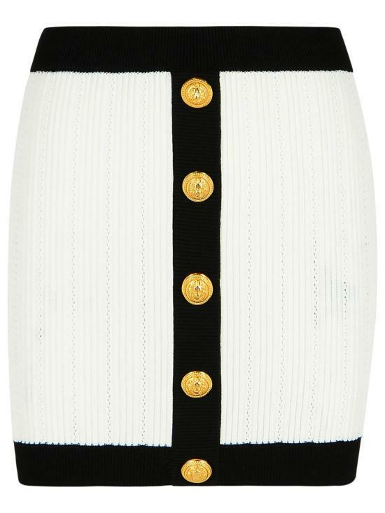 25FW 발망 숏 스커트 FF1LB039KI64GAB WHITE DOM - Balmain