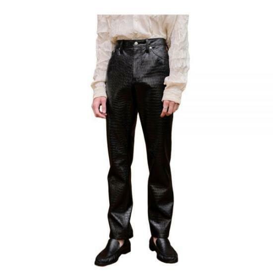 세퍼 스트레이트 팬츠 LONDRETROUSERBLACKCROCO BLACK CROCO DOM - SEFR