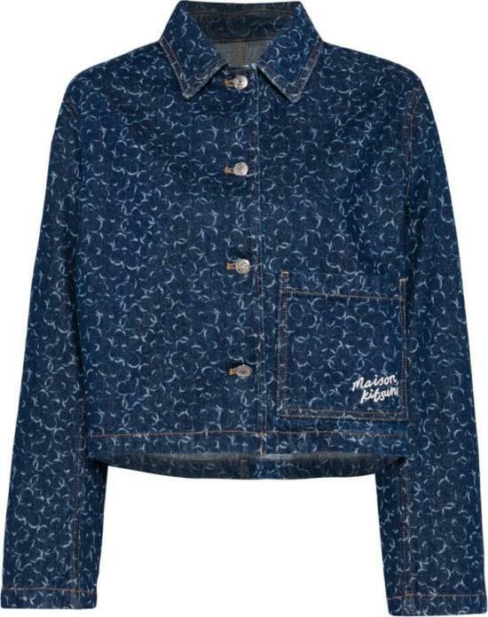 메종키츠네 데님 자켓 MW02113WW5024O010 LASER PRINT DOM - Maison Kitsune